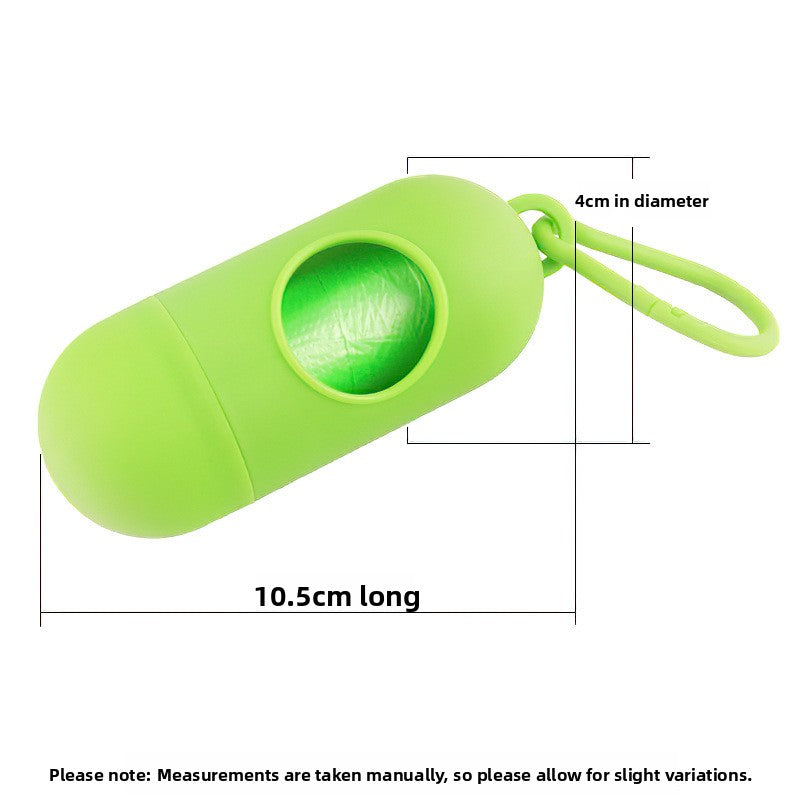 Poop bag holder size: about 10.5 cm (4.1 in) long and 4 cm (1.6 in) wide