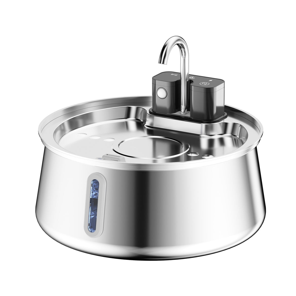 Happy Wag 4L Wireless Stainless-Steel Fountain, capacity and 4L reservoir