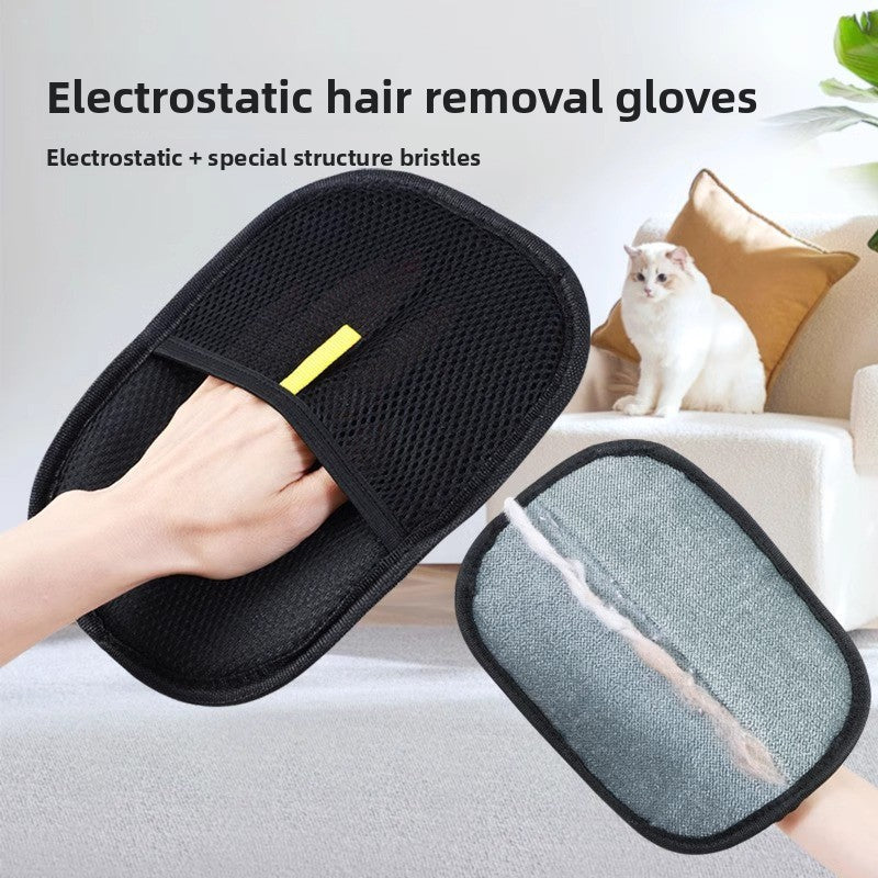 Electrostatic Pet Hair Removal Glove, Five-Finger Cat Hair Brush for Furniture and Clothing