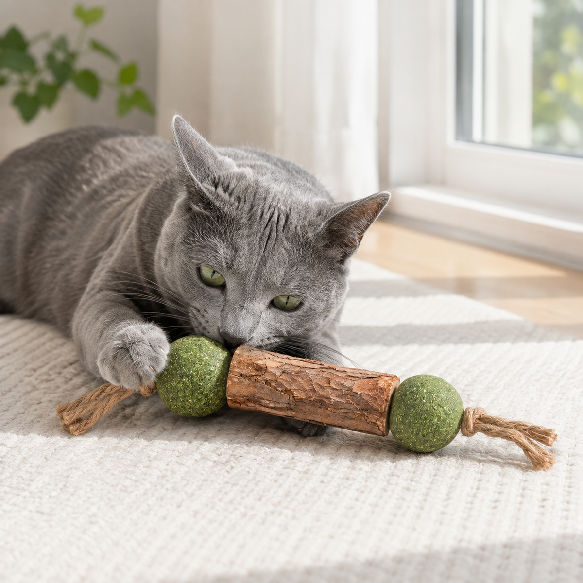 Cat Chew Toy Double-Knot Mint Ball