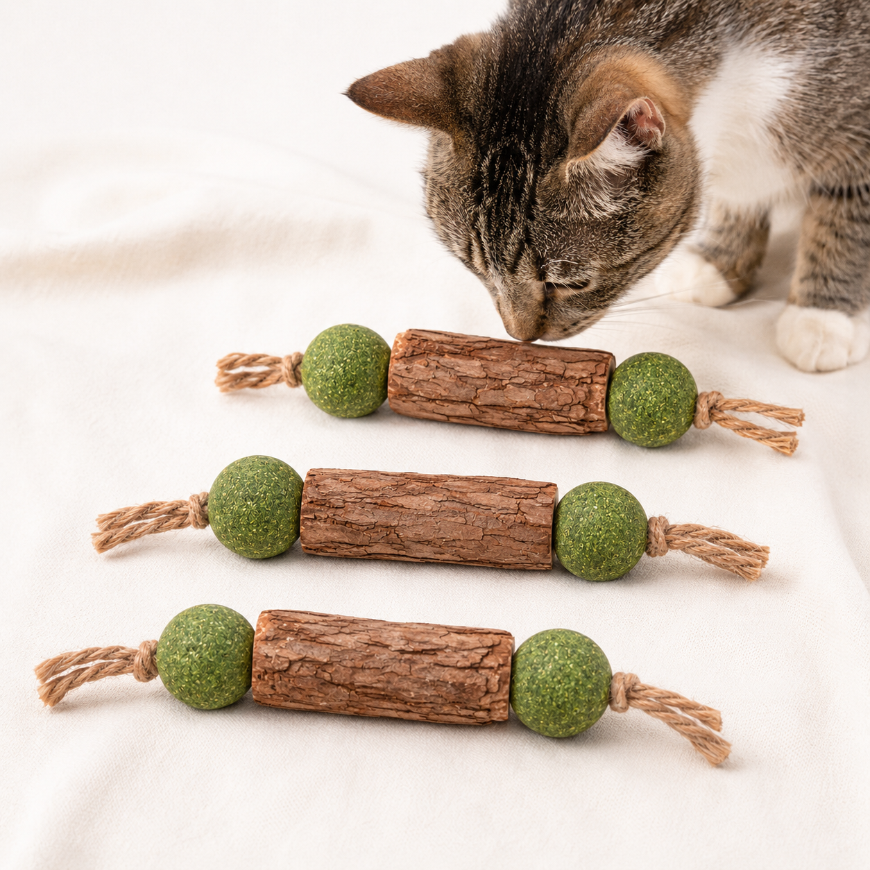 Cat Chew Toy Double-Knot Mint Ball