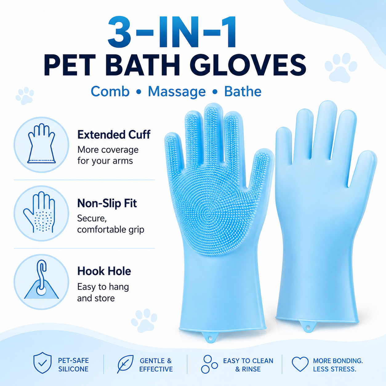 Pet Bath Gloves Dog Cat Bath Brush Silicone Bath Massage Brush Artifact Dog Scrubbing Supplies