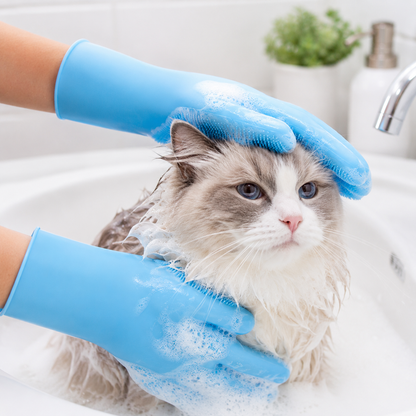 Pet Bath Gloves Dog Cat Bath Brush Silicone Bath Massage Brush Artifact Dog Scrubbing Supplies