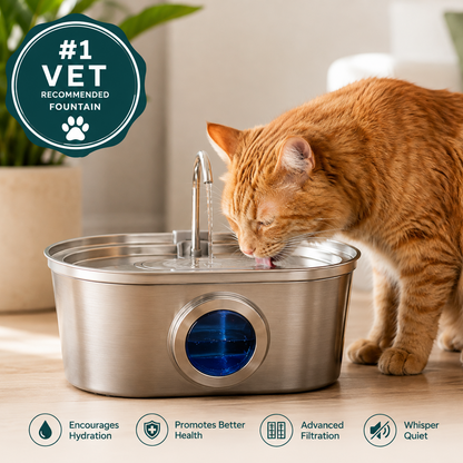 Happy Wag 3.2L Stainless-Steel Water Fountain, main product photo