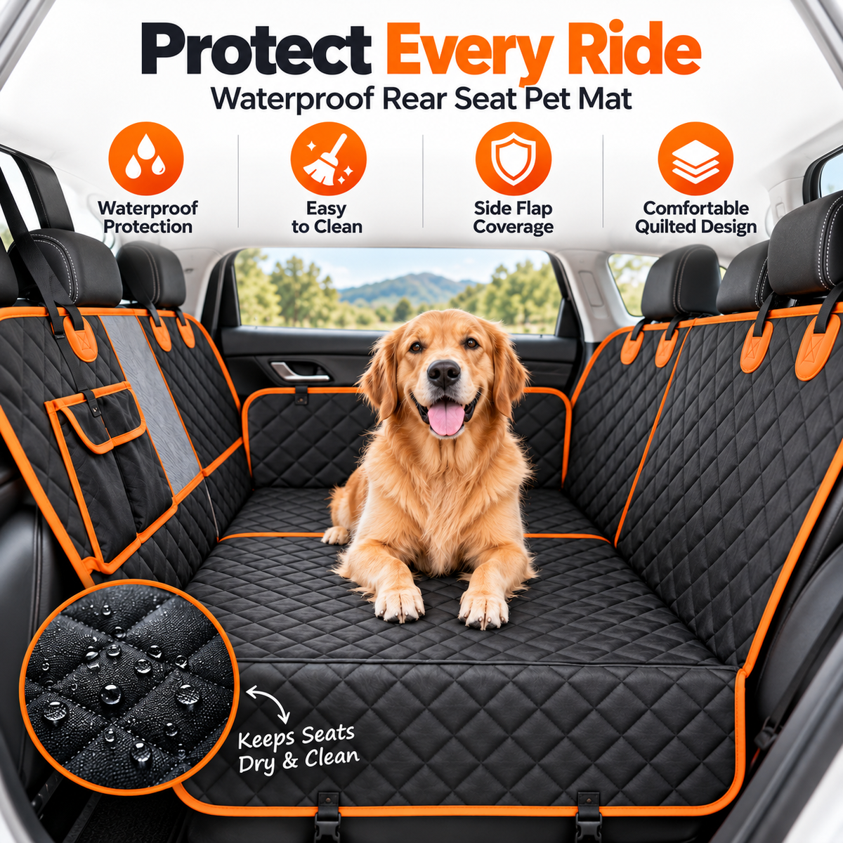 Happy Wag All-Weather Rear Seat Protector
