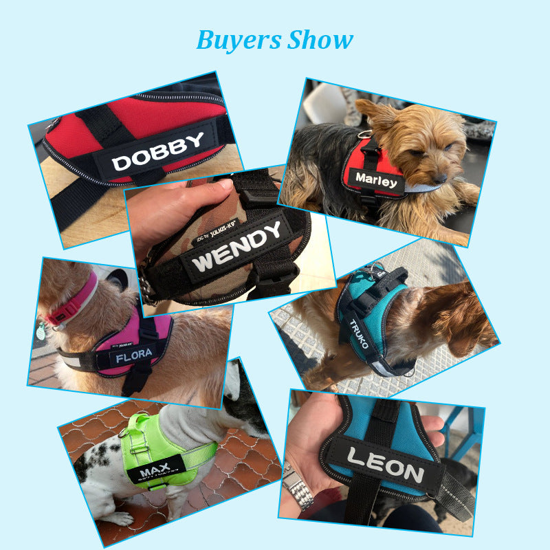 Customizable Dog Chest Strap Patches with Velcro