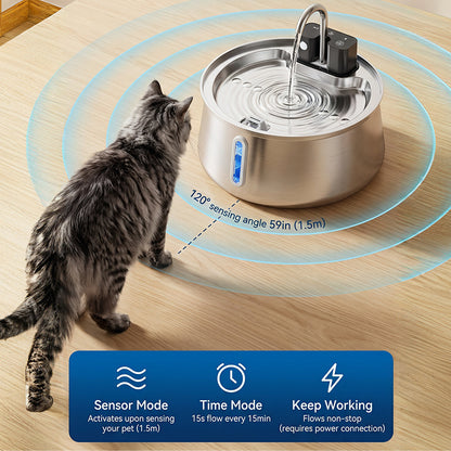 Happy Wag 4L Wireless Stainless-Steel Fountain, water flow detail